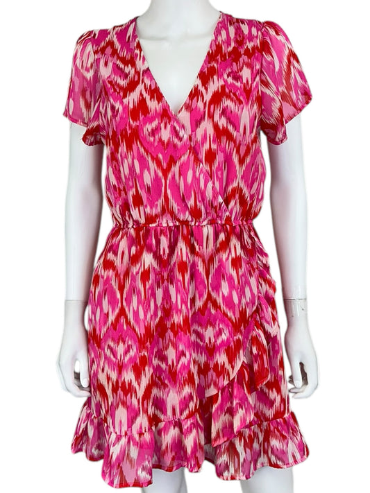 AQUA Pink Printed Mini Dress Size M
