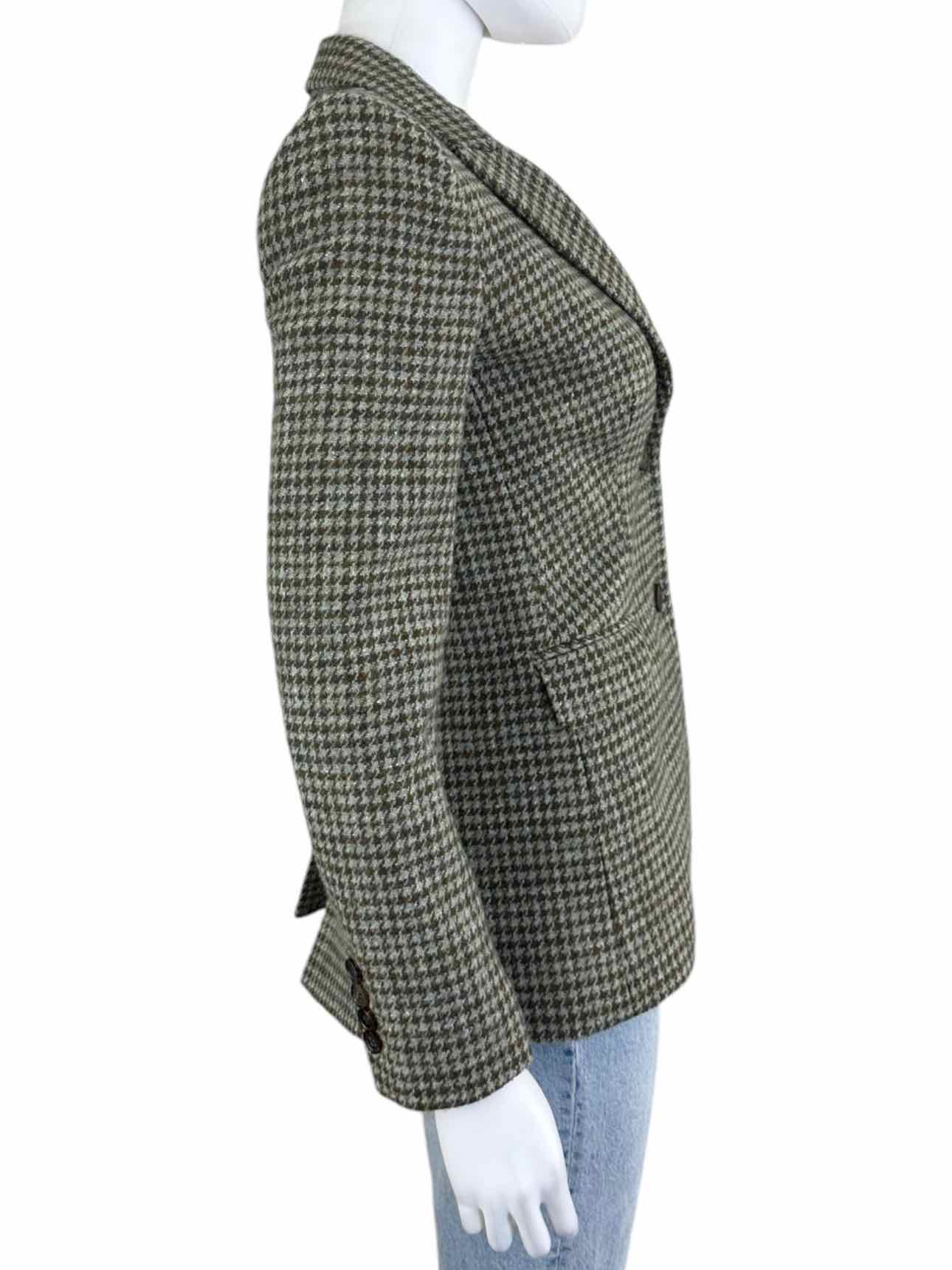 Vintage Houndstooth Gray Blazer Size XS