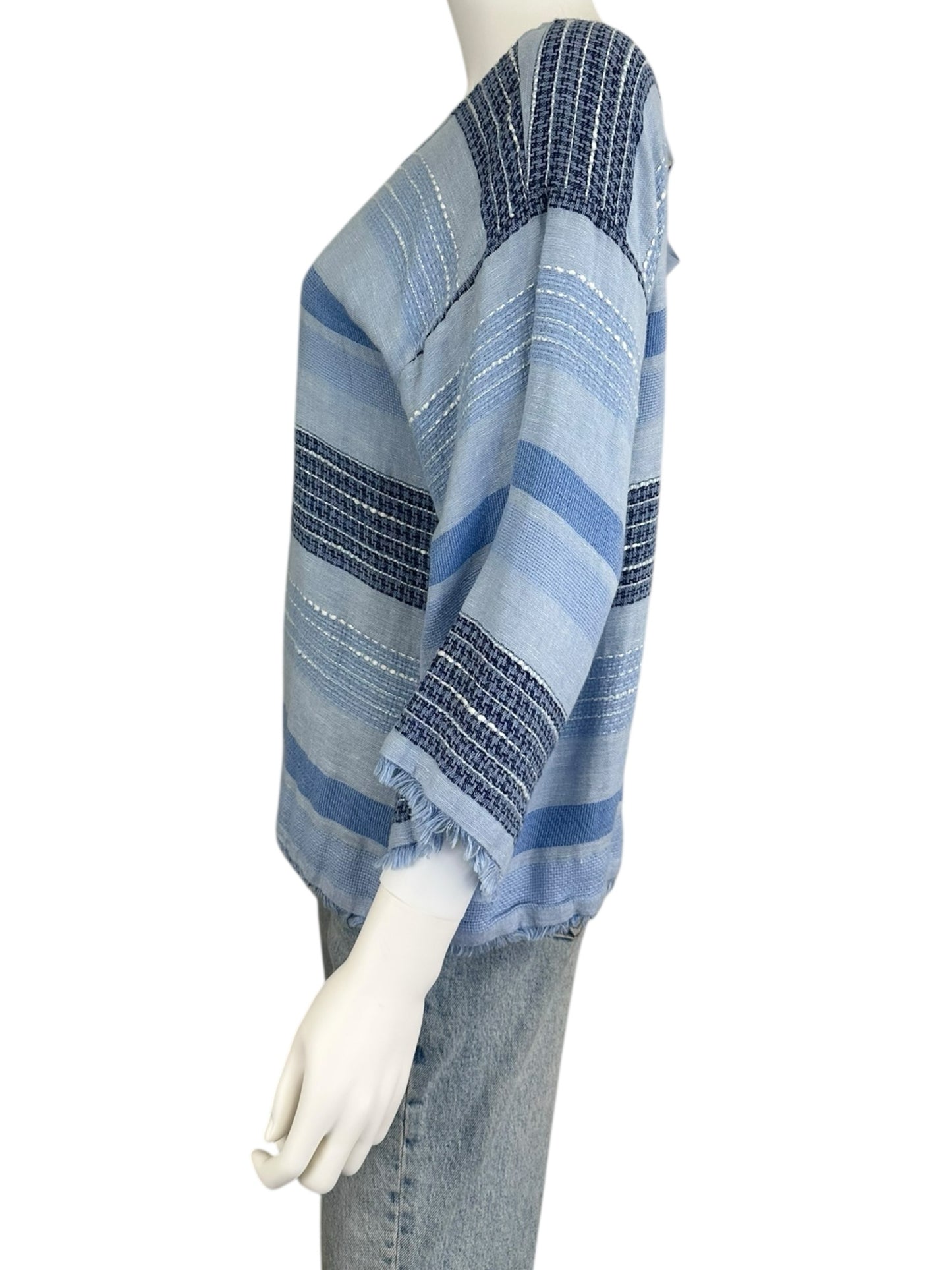 bella dahl Blue Striped Top Size S