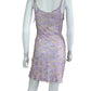 LOVE SHACK FANCY Purple Sheer Floral Mini Dress Size XS