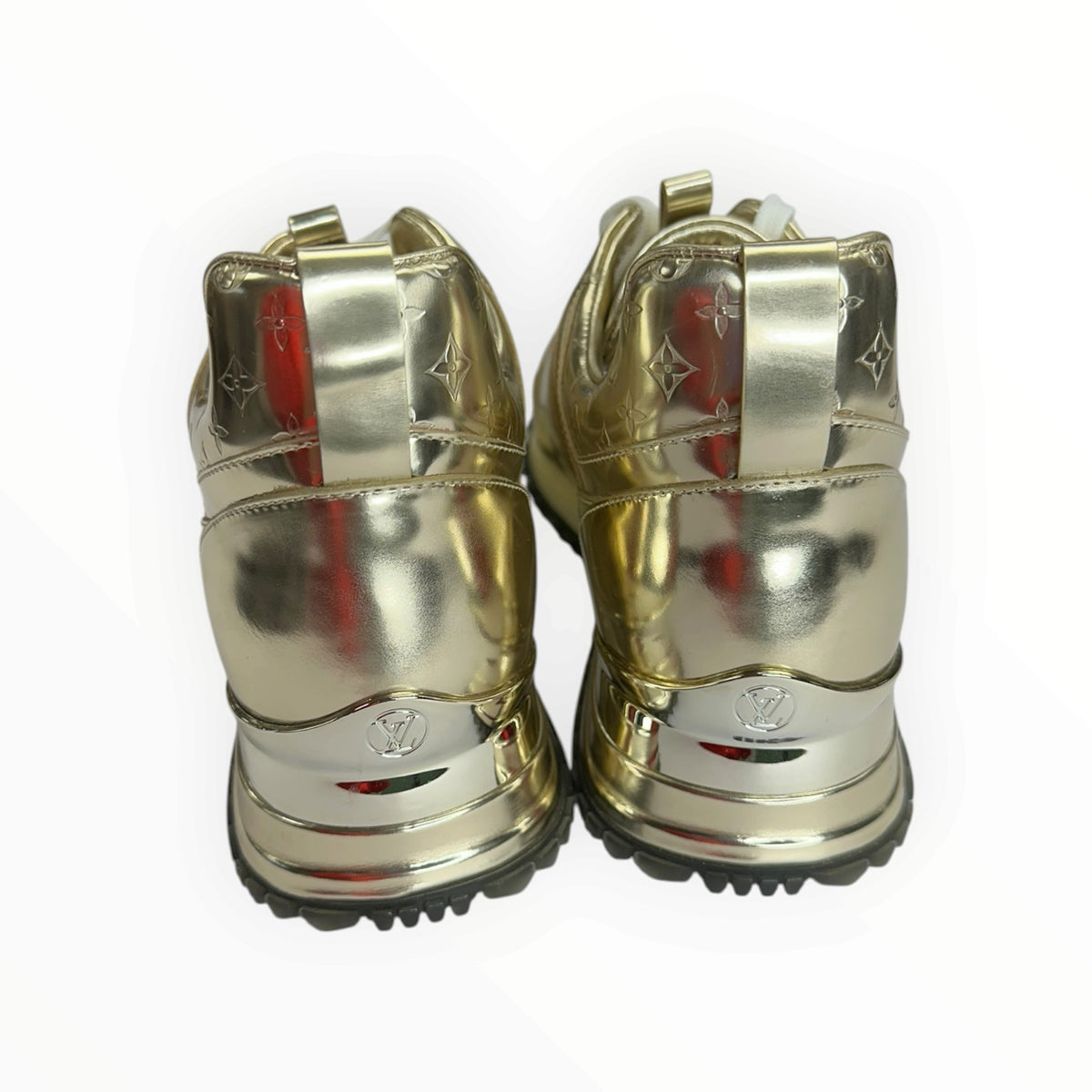 Louis Vuitton Gold Monogram Leather Run Away Sneakers Size 37