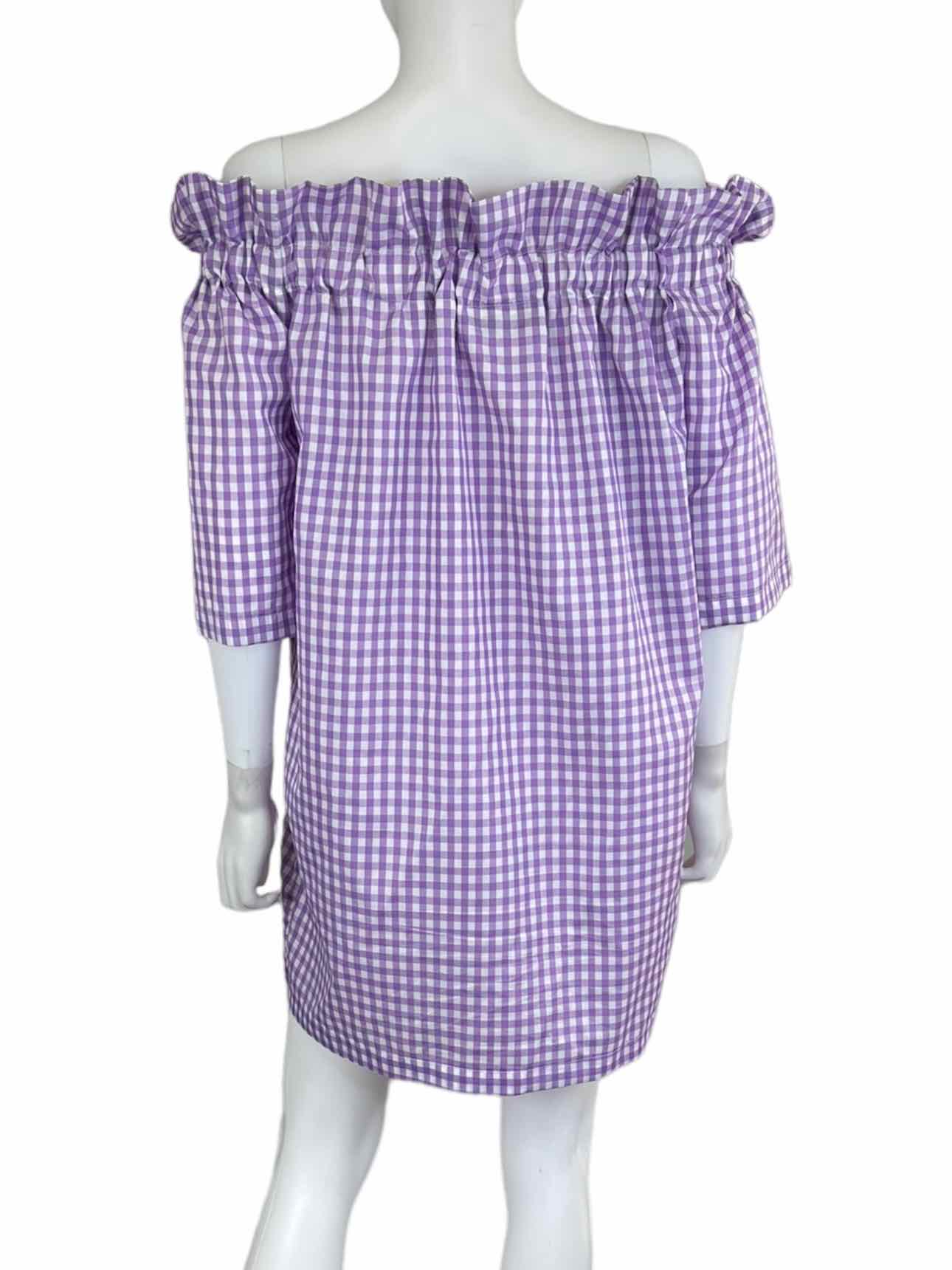 Hello Dobson Purple Gingham Check Mini Dress Size L