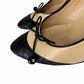 CHANEL Beige Cap Toe Leather Heels Size 38.5