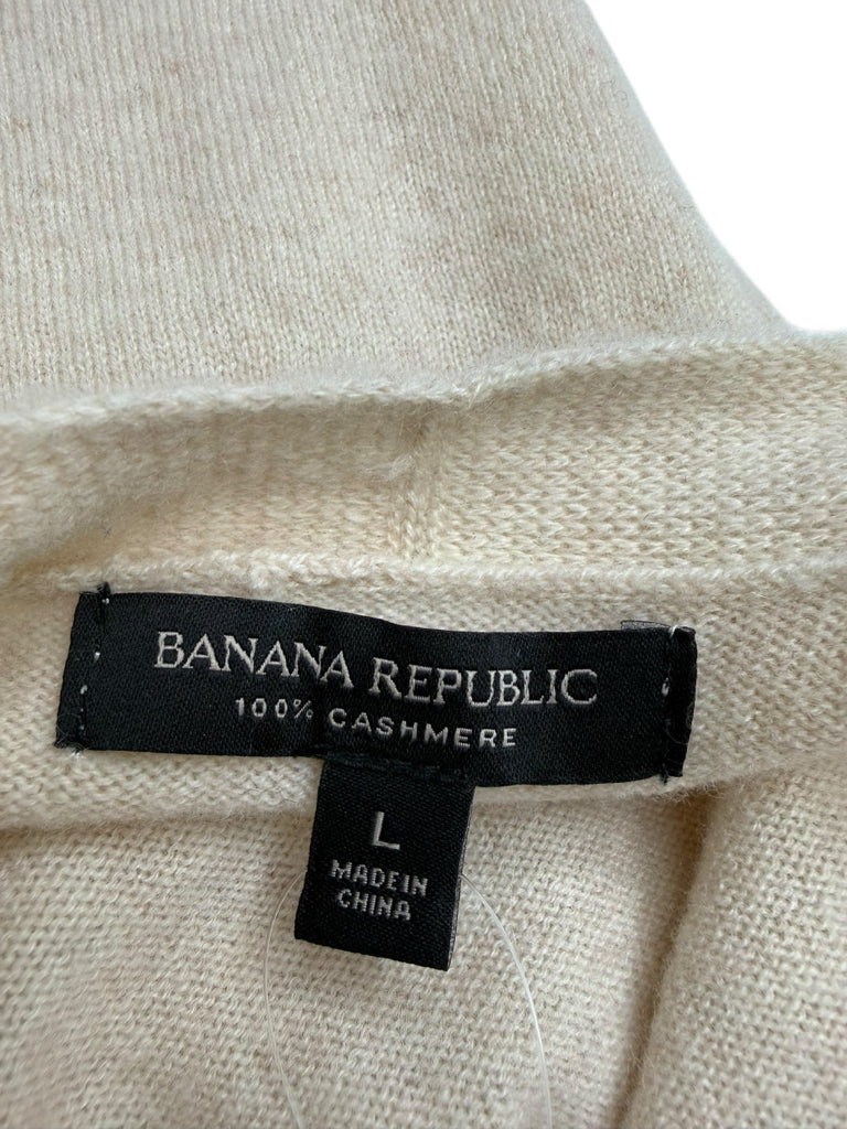 BANANA REPUBLIC Cream 100% Cashmere Sweater Cardigan Size L
