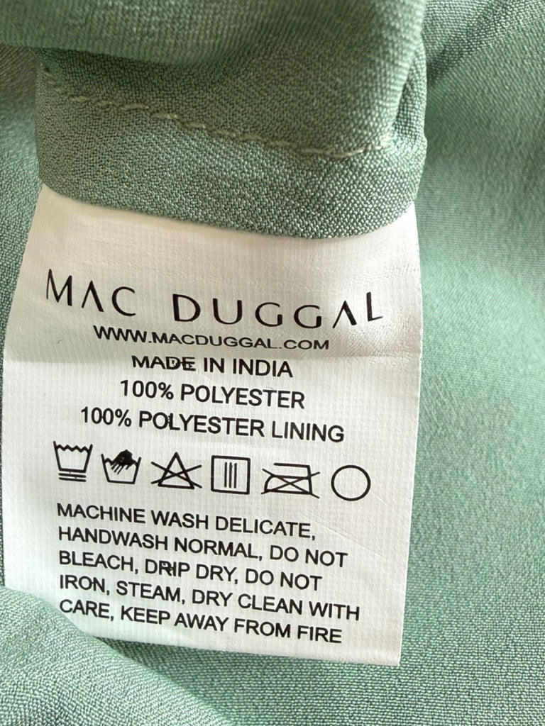 Mac Duggal Green Ruffle Tiered Midi Dress Size 8