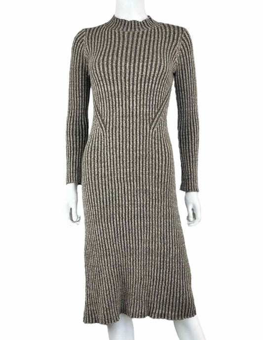 Rails Brown Ribbed Knit Midi Dress Size XS