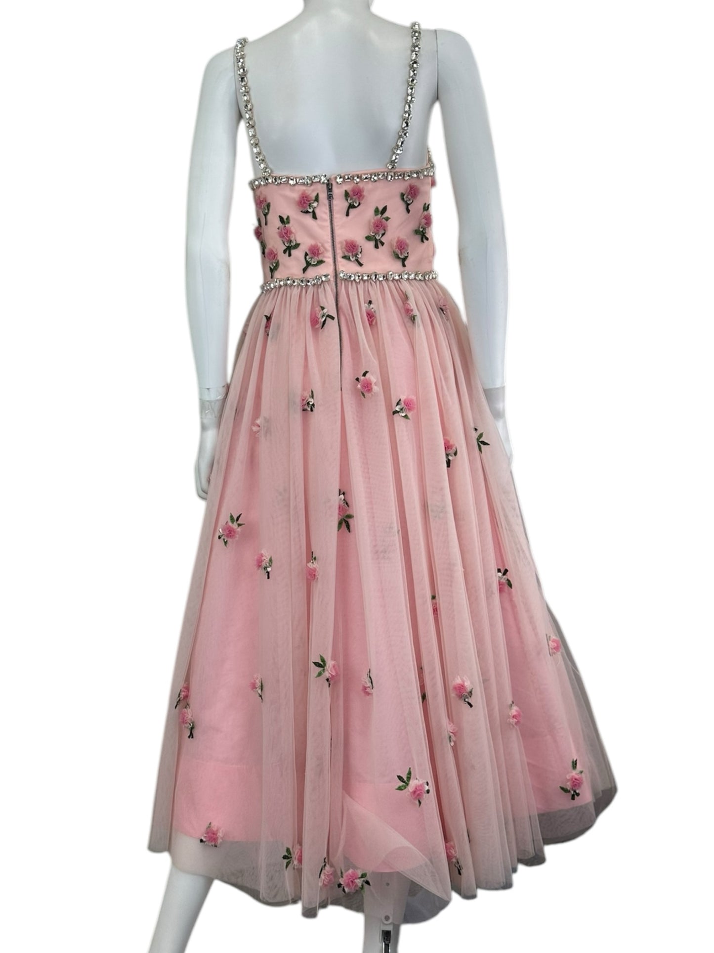 alice & olivia NWT Pink Rosette Maxi Dress Size 4