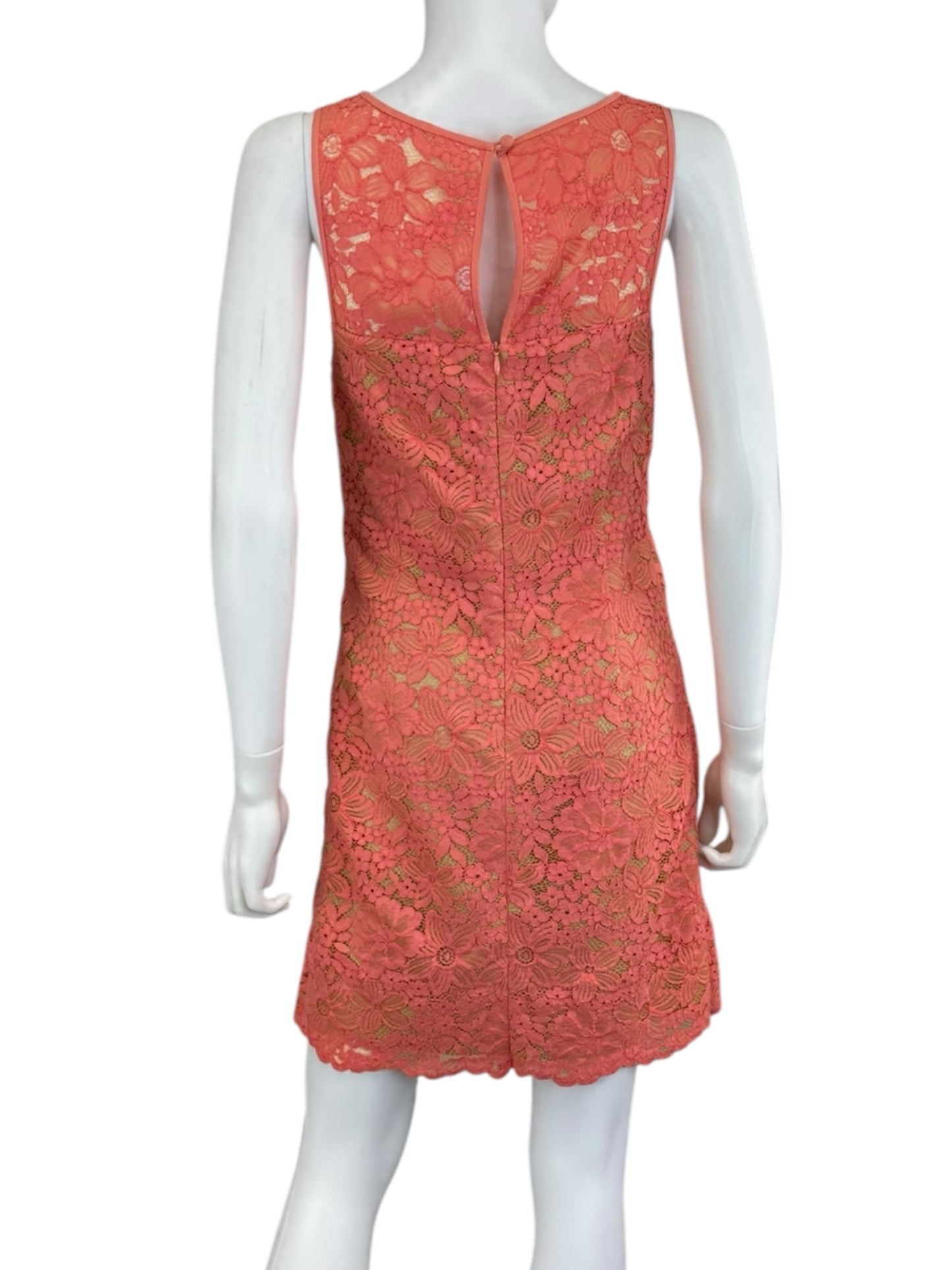 TRINA TURK Coral Lace Cocktail Dress Size 4