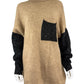 JOHN + JENN NWT Brown Colorblock Turtleneck Sweater Size M