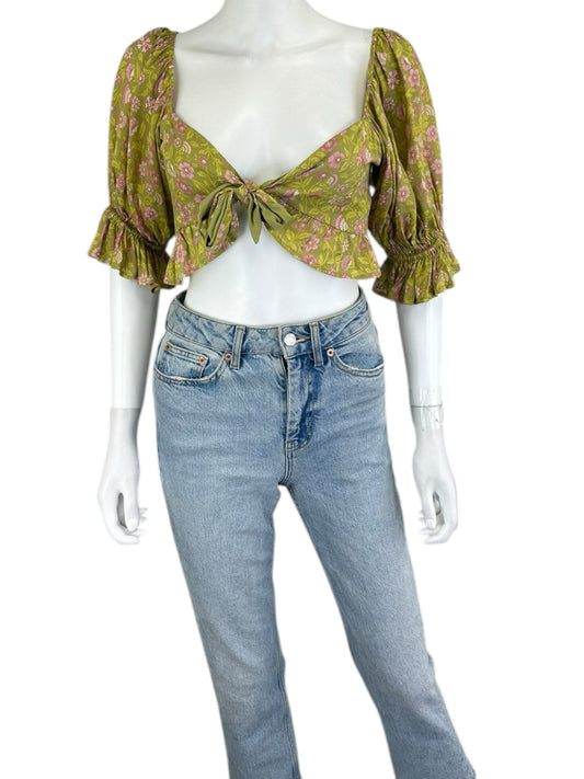 Spell & the Gypsy Green and Pink Blouse Size S