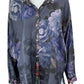 Johnny Was NWT 100% Silk Print Button-Down Shirt Size L