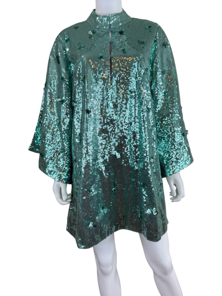 LA VIE STYLE HOUSE NWT Mint Sequin Mini Cocktail Dress Size O/S