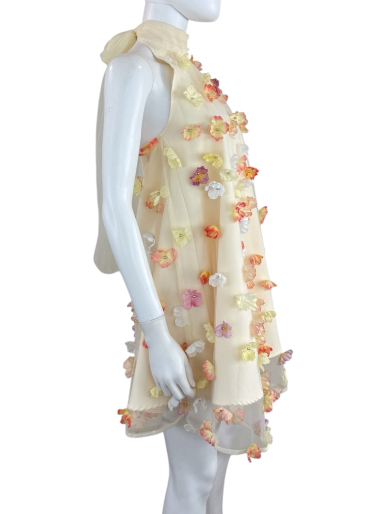 ELLIATT Peach Livia Trapeze Floral Mini Dress Size XS