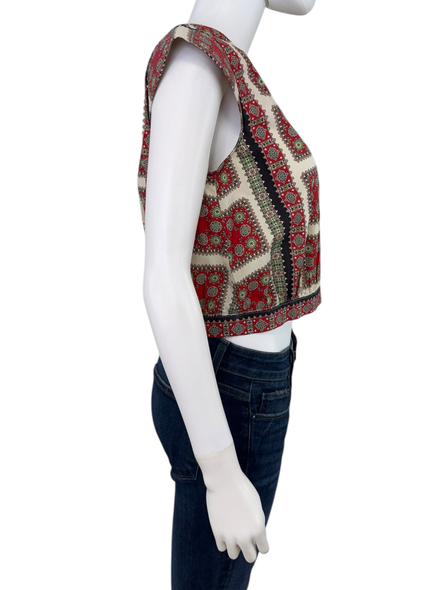 the great. Red Cropped Midland Top Size 0