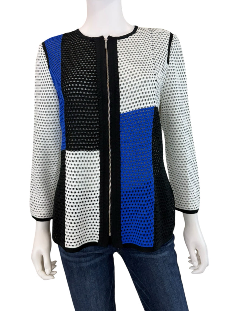 MING WANG Colorblock Knit Jacket Size S