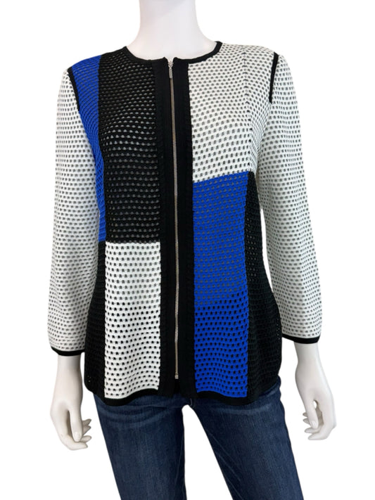 MING WANG Colorblock Knit Jacket Size S