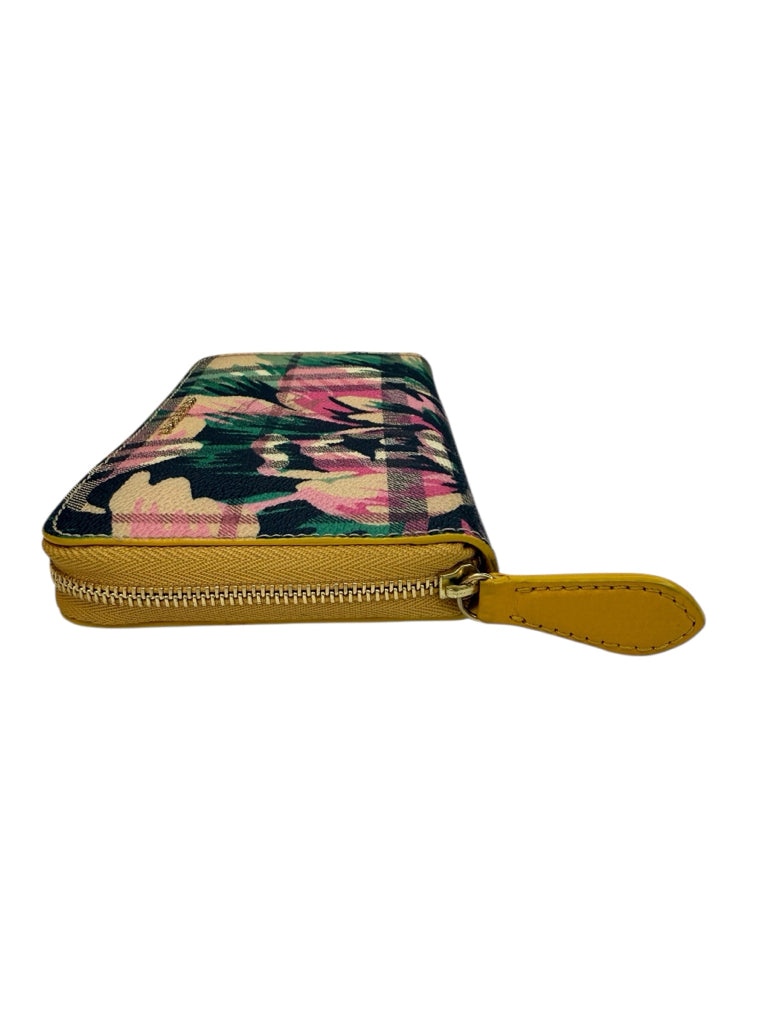 BURBERRY Peony Rose Printed Haymarket Check Continental Wallet