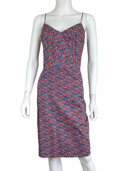 J. Crew Blue Floral Print Sundress Size 8