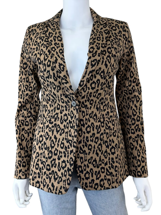 BANANA REPUBLIC Brown Leopard Print Blazer Size 4