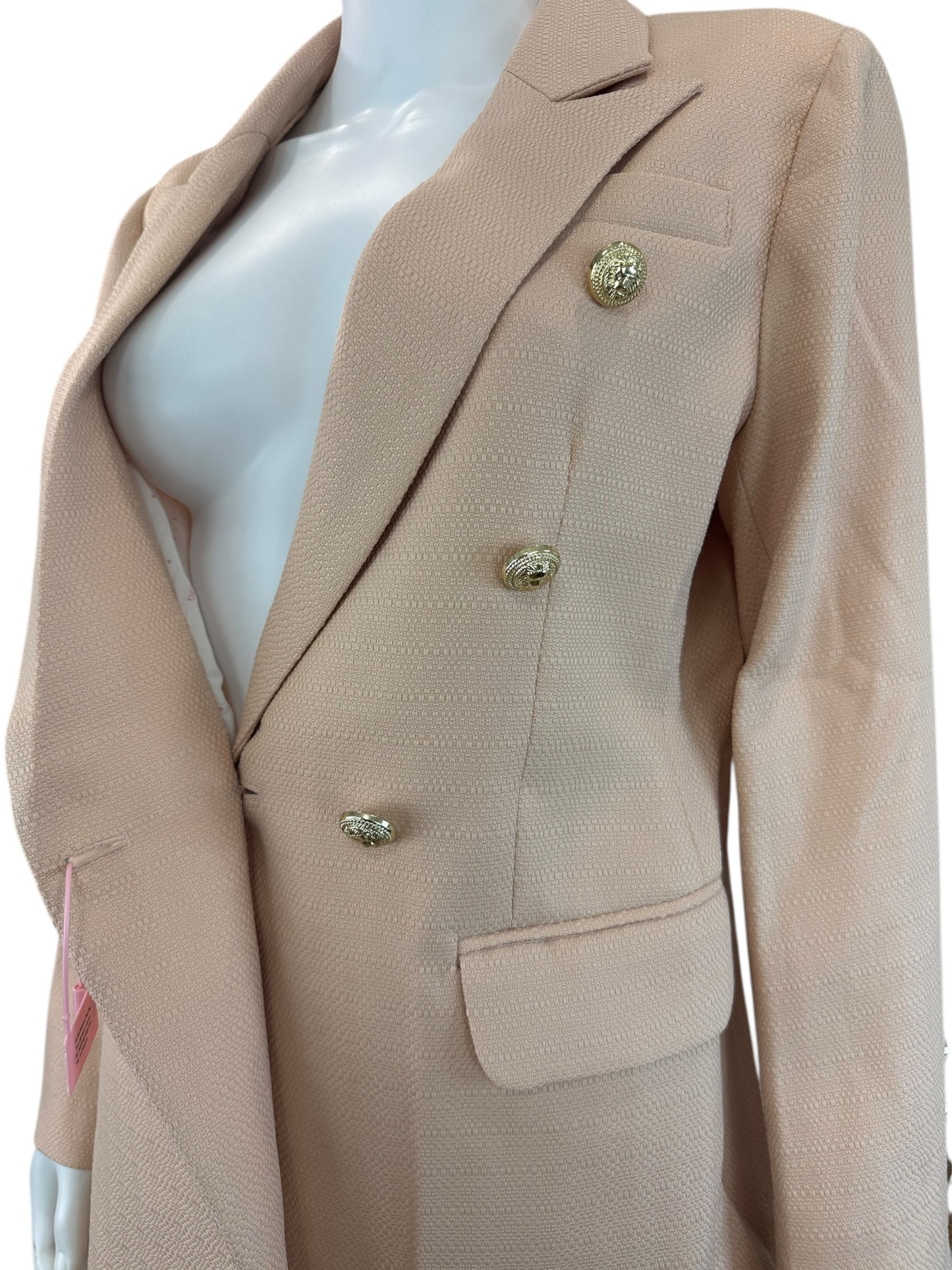 Belle & Bloom NWT Blush Pink Princess Polina Tweed Blazer Size L