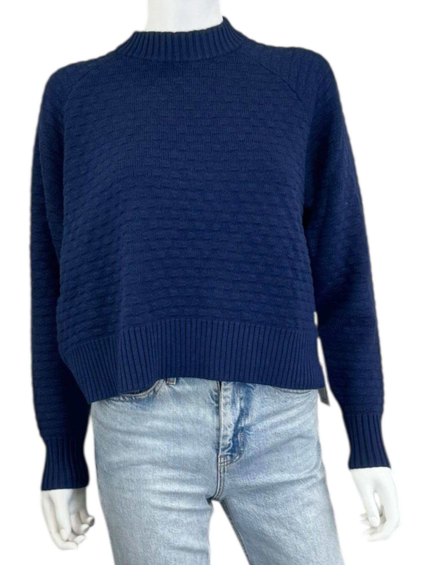 lululemon NWT Navy Texture Play Crew Sweater Size XS