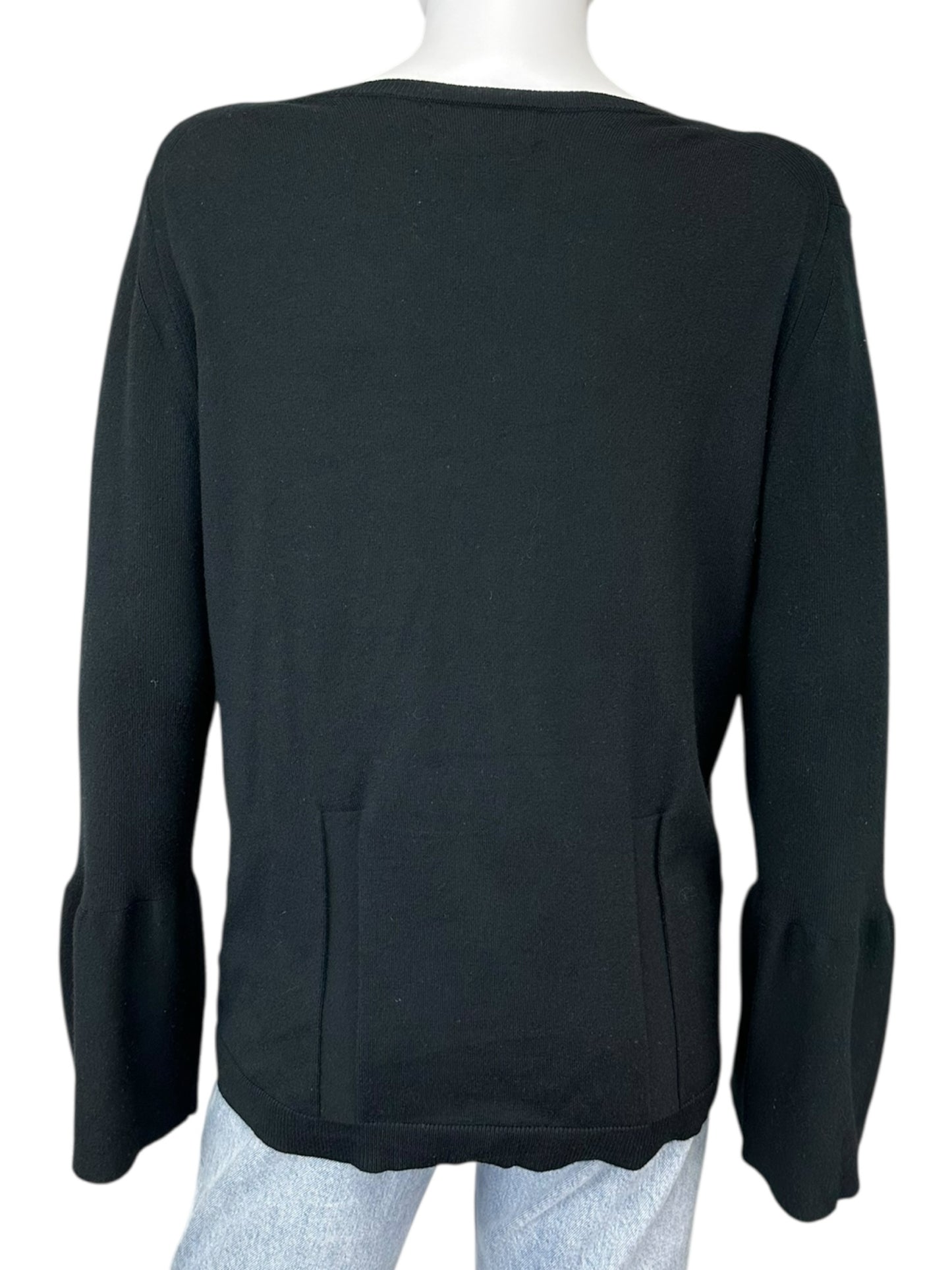 Emerson Rose Black Silk Sweater Cardigan Size L