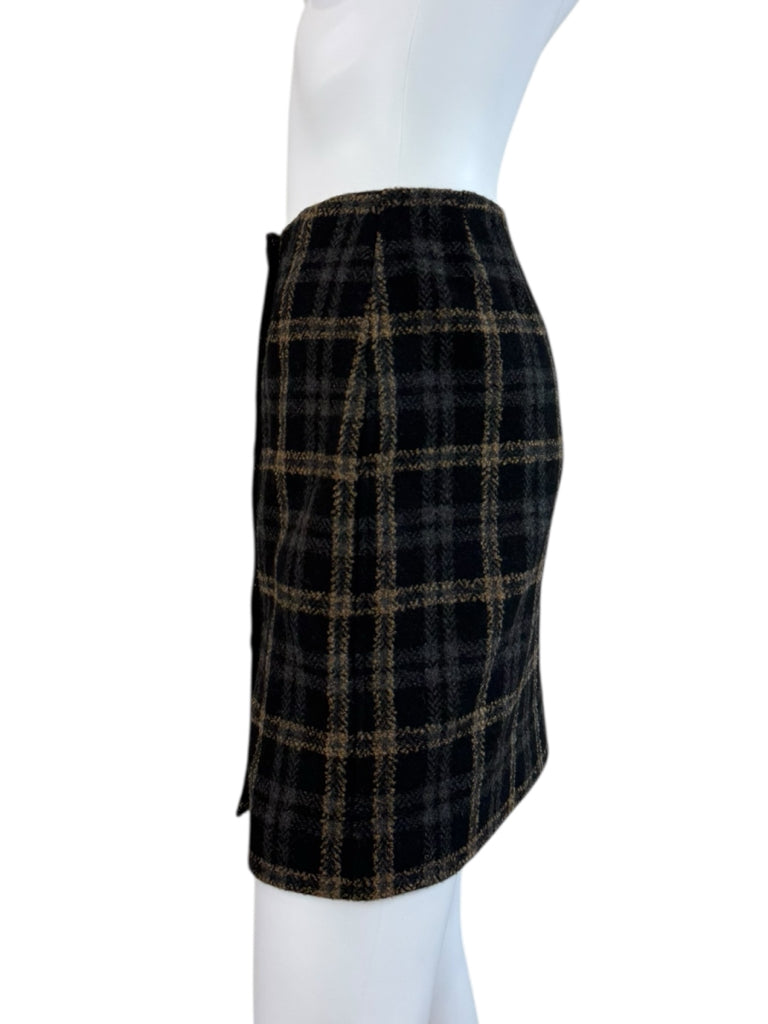 WHITE + WARREN Black Wool Blend Mini Size 6