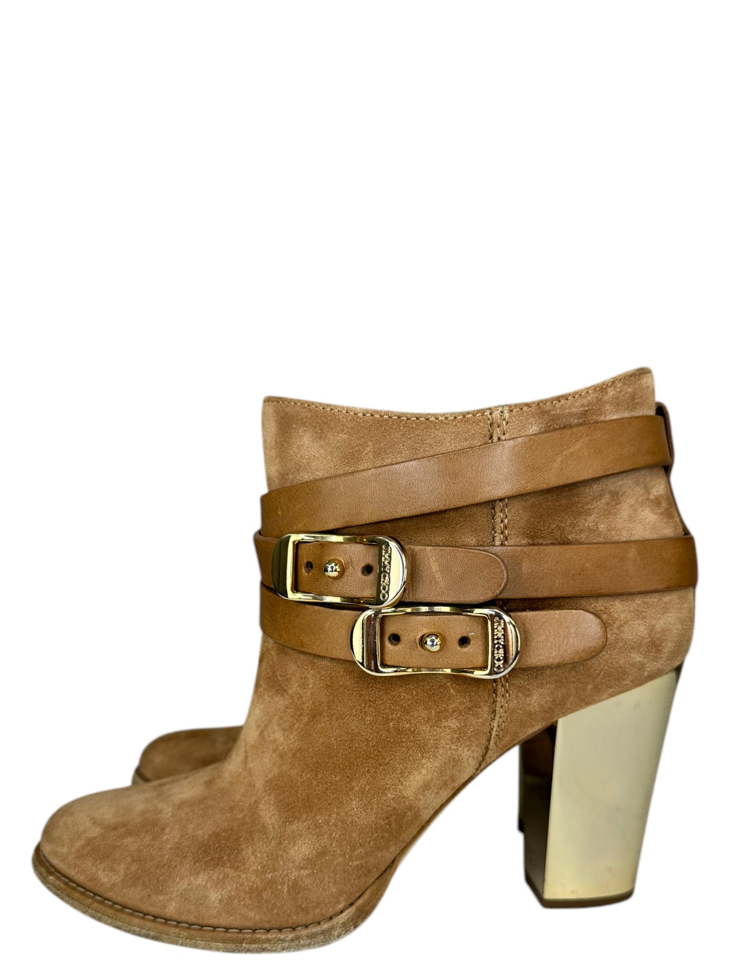 JIMMY CHOO Brown Suede Melba Booties Size 37