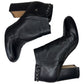 CHANEL Black Leather Ankle Boot Size 38.5