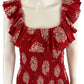 the great. Red Paisley Smocked Maxi Dress Size 0