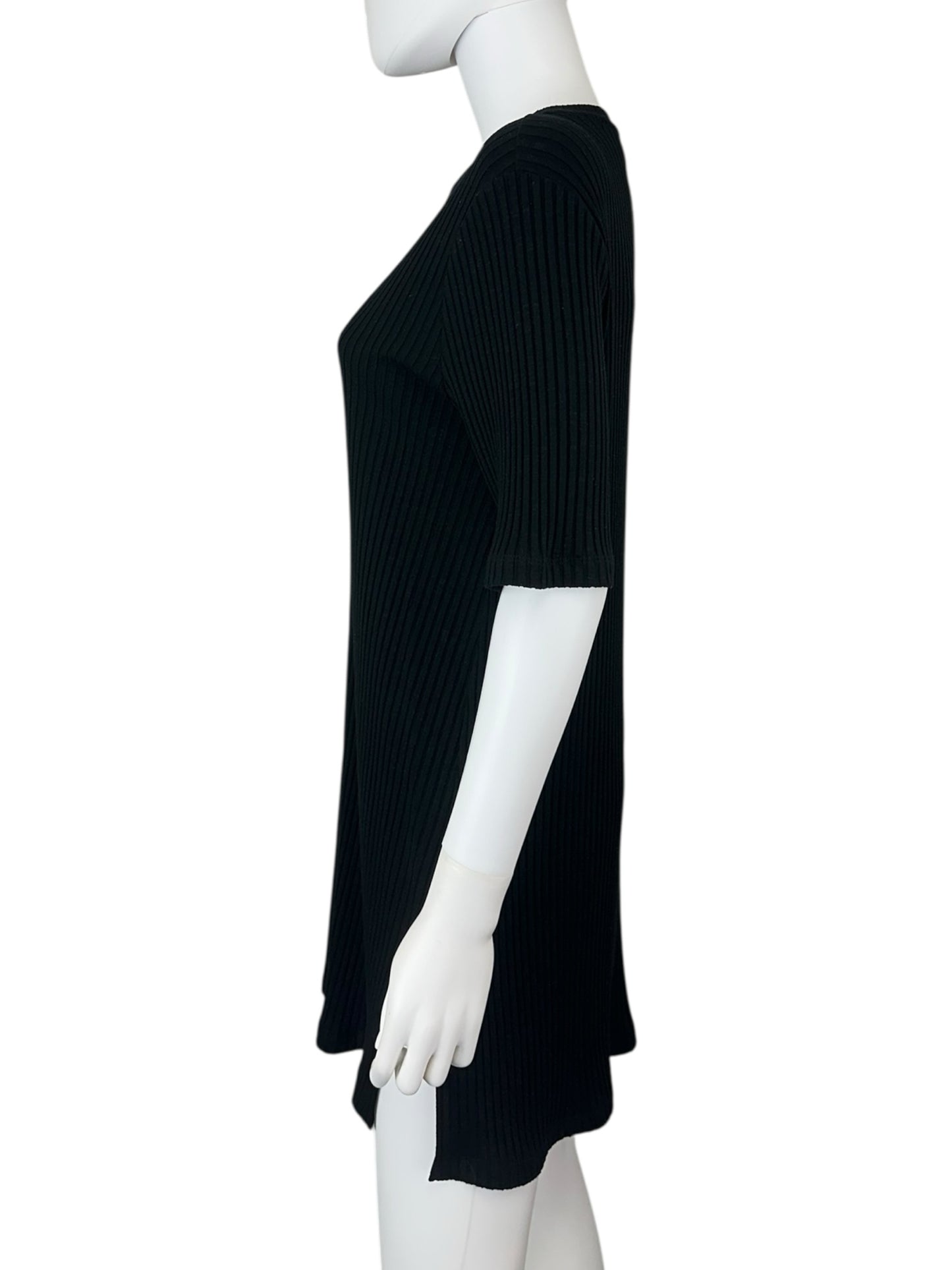 EILEEN FISHER NWT Black Ribbed Mini Dress Size S