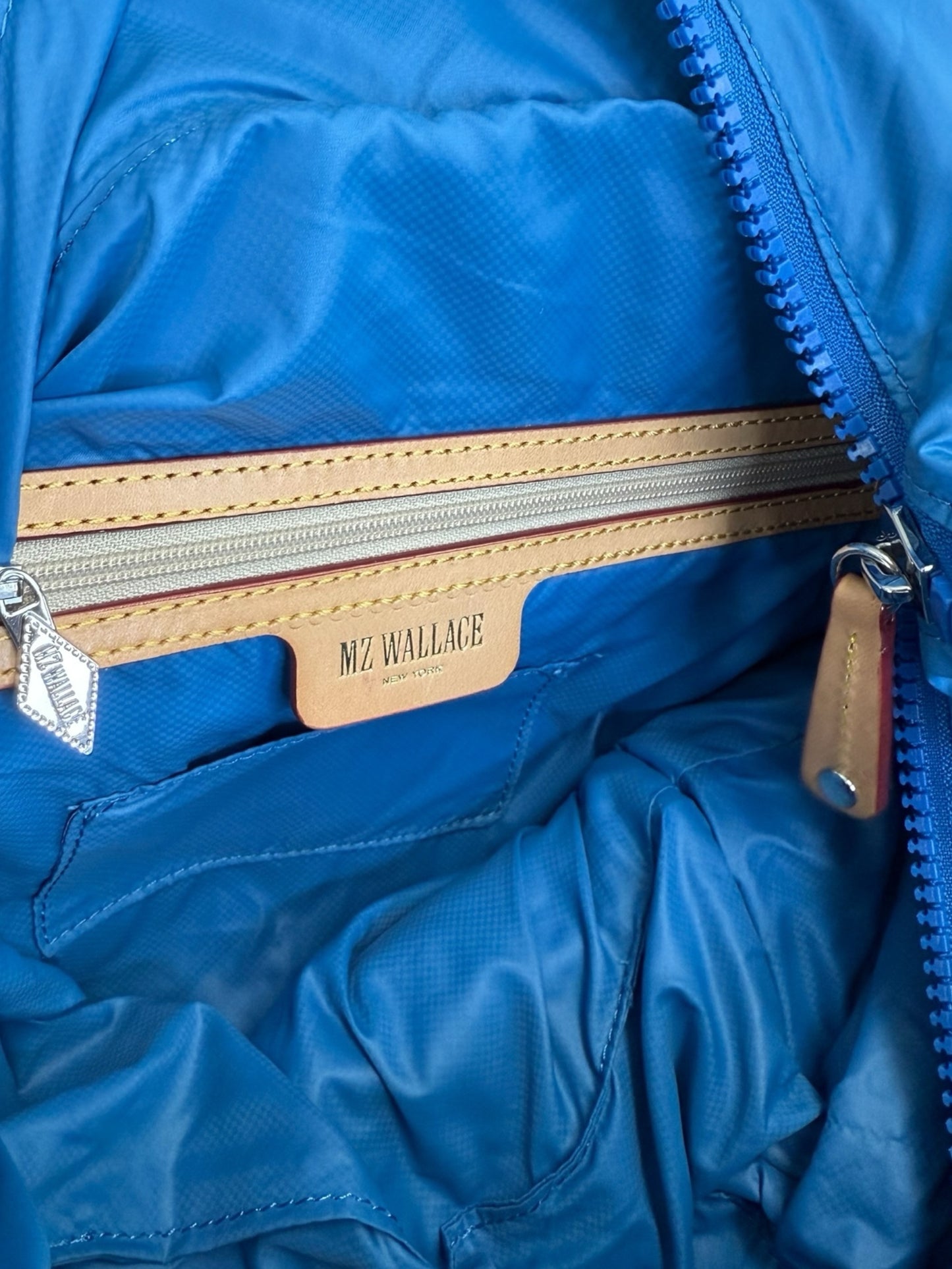 MZ WALLACE  Blue Quilted Medium Sutton Deluxe Designer Handbag