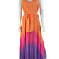 TAYLOR Ombre Pleated Maxi Dress Size M