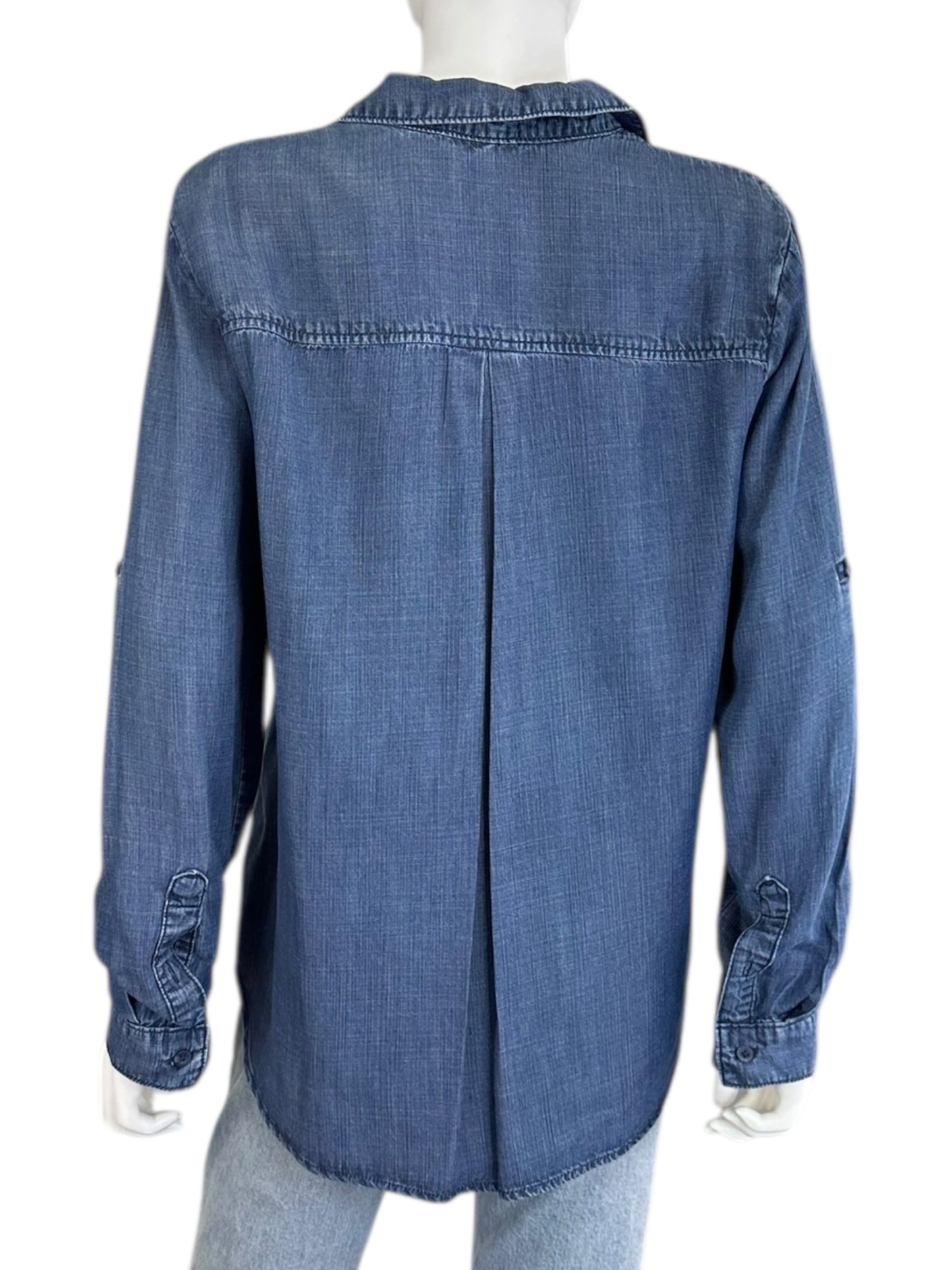 Bella Dahl Blue Chambray Button-Down Shirt Size L