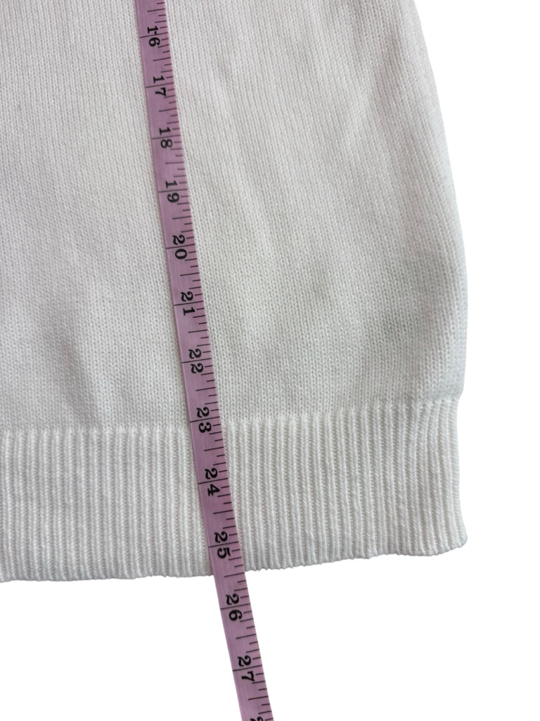 Lilly Pulitzer White 100% Cotton Open Stitch Sweater Size L