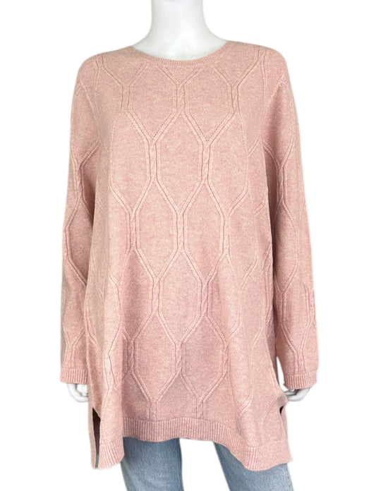 J. Jill NWT Pink Cable Knit Sweater Size XL