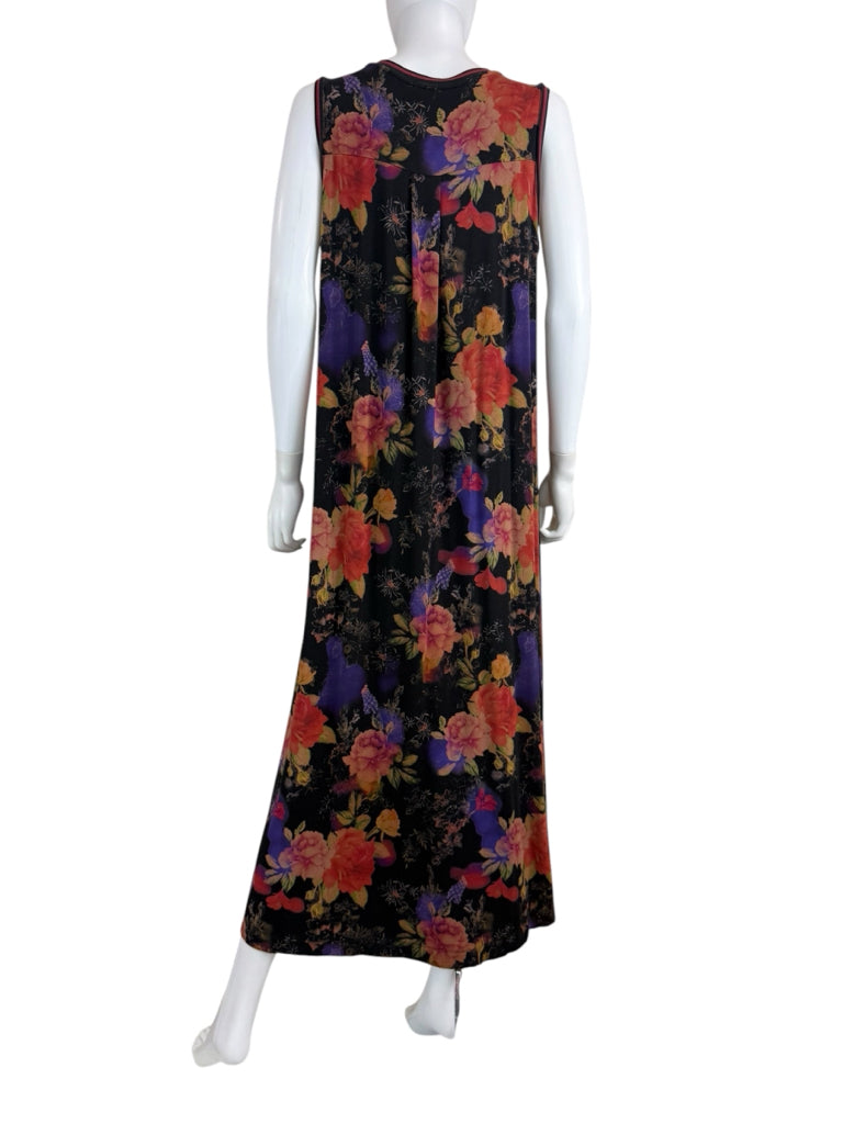 Johnny Was Black Floral Bossa Maxi Dress Size L