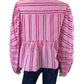 Free People NWT Pink Striped Brunch Babe Top Size S