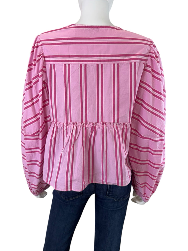 Free People NWT Pink Striped Brunch Babe Top Size S