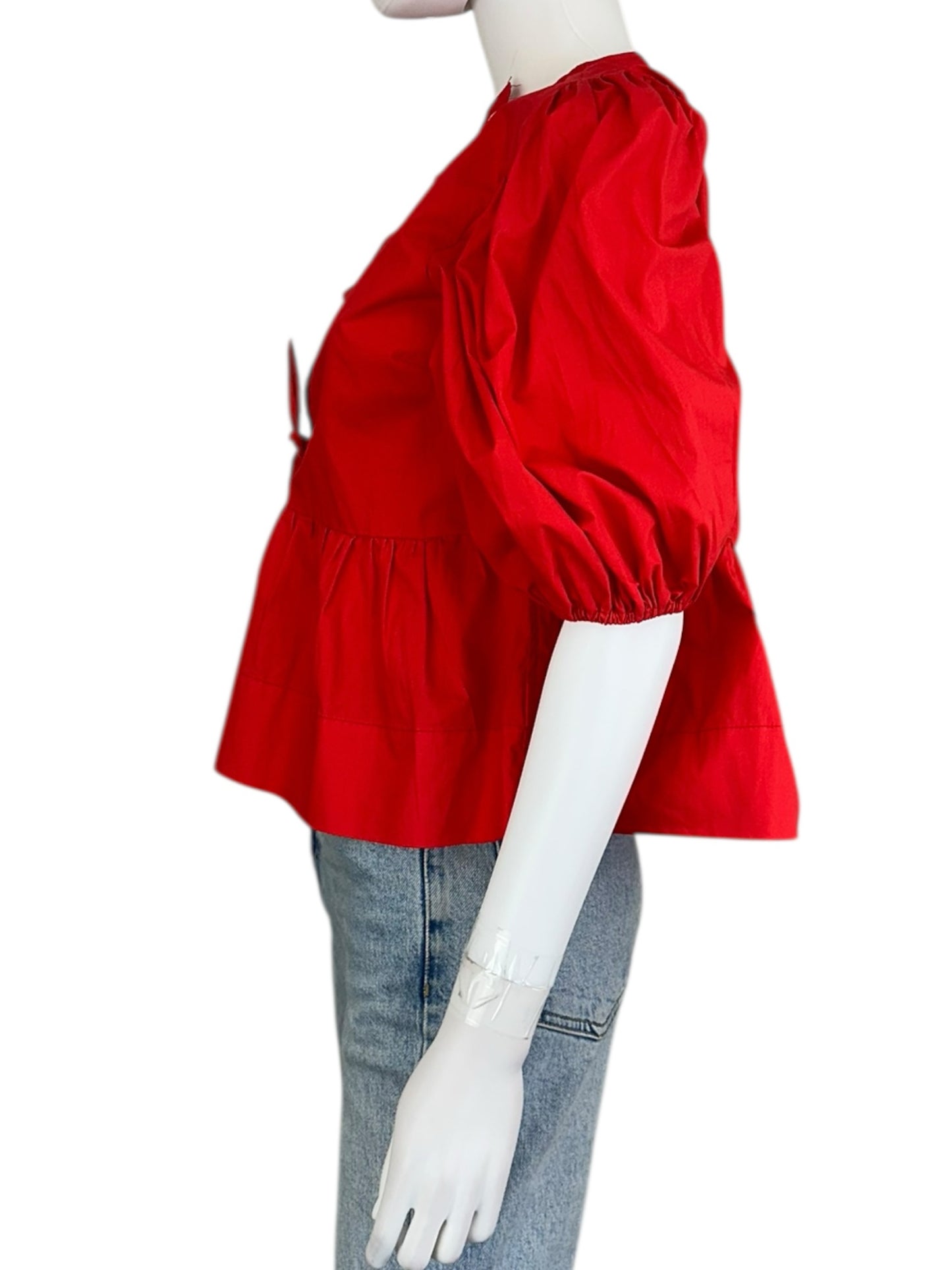 NWT Oliviaceous Red Tie Blouse Size S