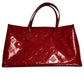 Louis Vuitton Red Shimmer Leather Monogram Handbag