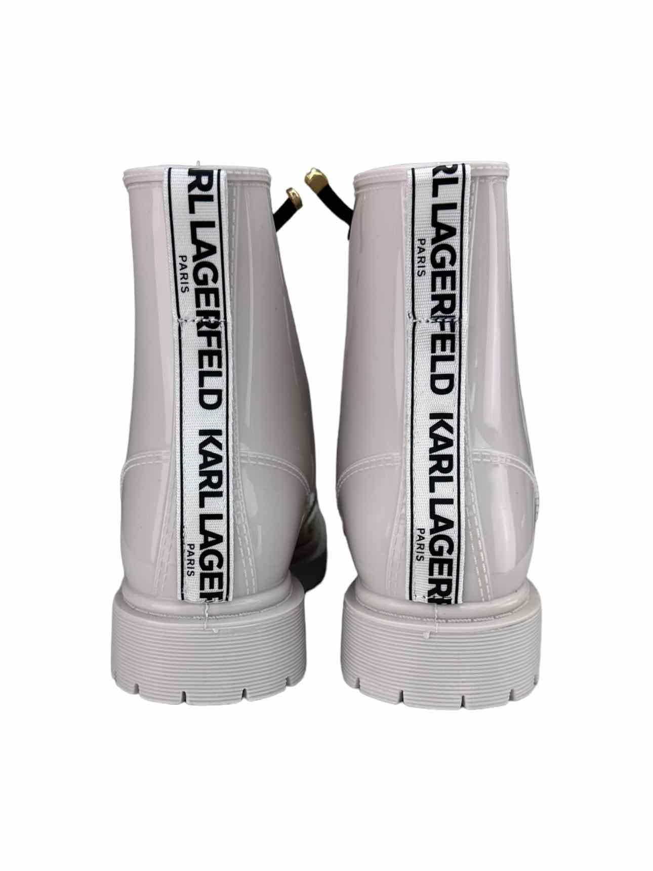 KARL LAGERFELD NWT White TOPANGA Rubber Boots Size 9