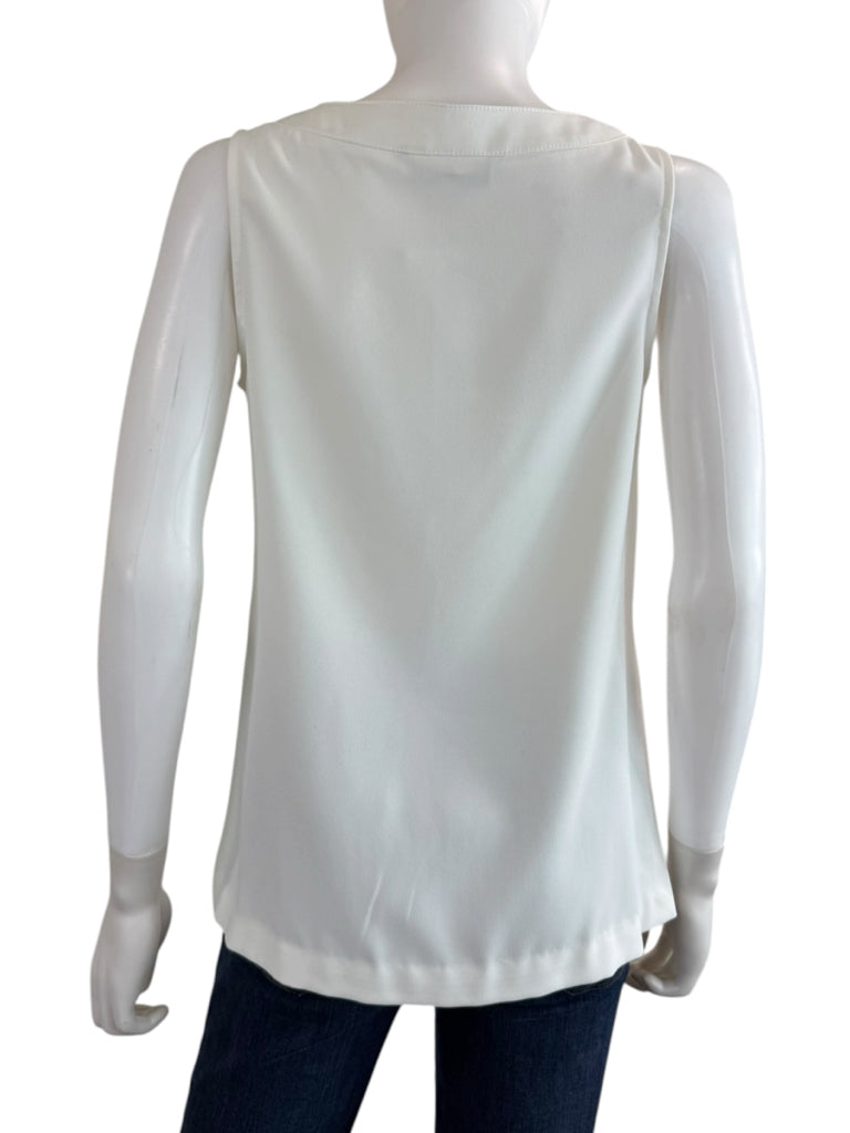TRINA TURK White Satin Shell Size S