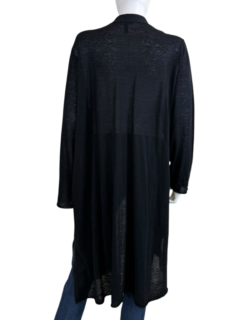 EILEEN FISHER Black Linen Duster Cardigan Size 1X