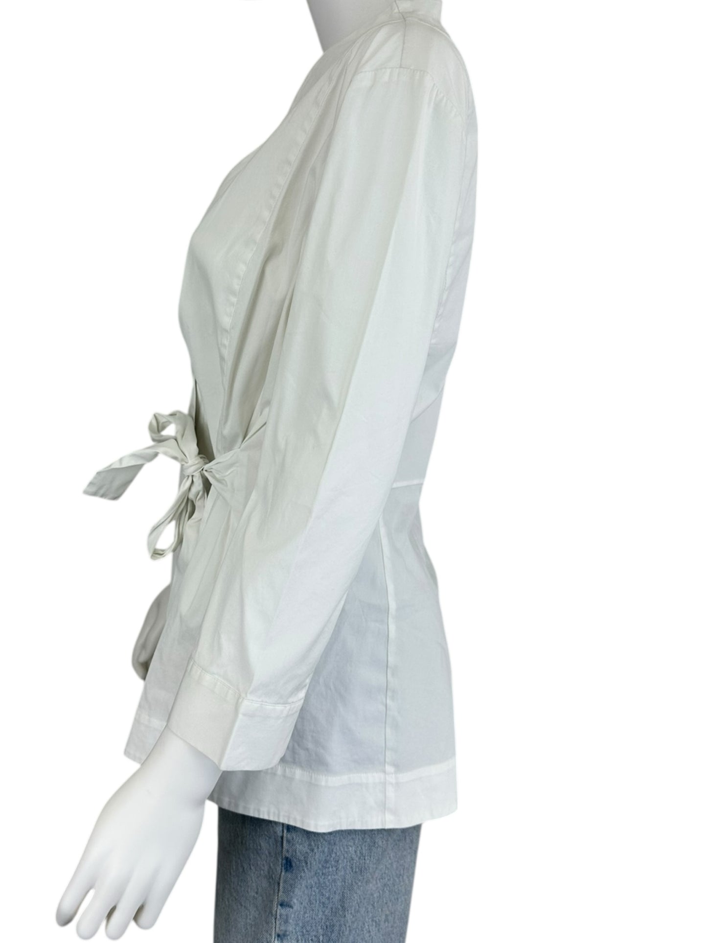 LAFAYETTE 148 NEW YORK White Poplin Top Size 12