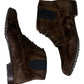 SALVATORE FERRAGAMO Brown Suede Boots Size 7.5