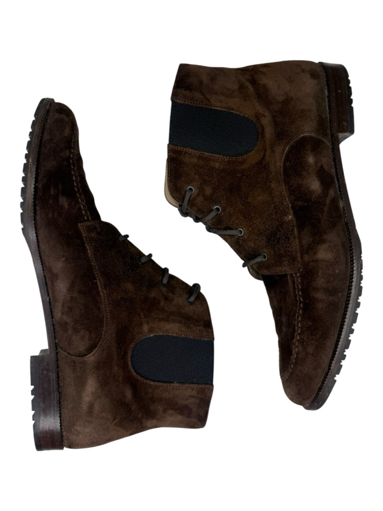 SALVATORE FERRAGAMO Brown Suede Boots Size 7.5