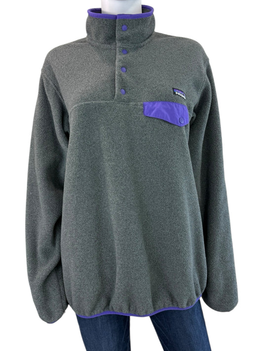 patagonia Gray Lightweight Synchilla Snap-T Pullover Fleece Jacket Size L