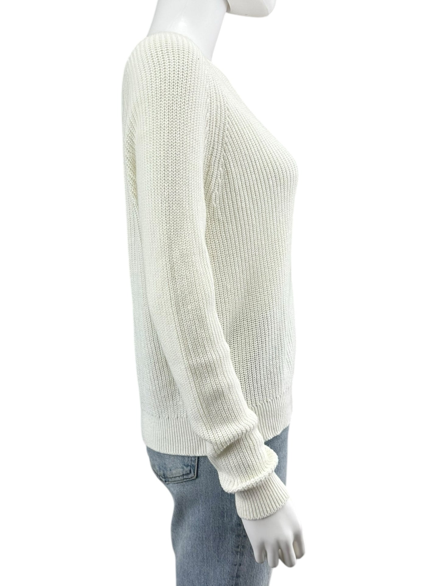 J. Crew White Cotton Sweater Size XS
