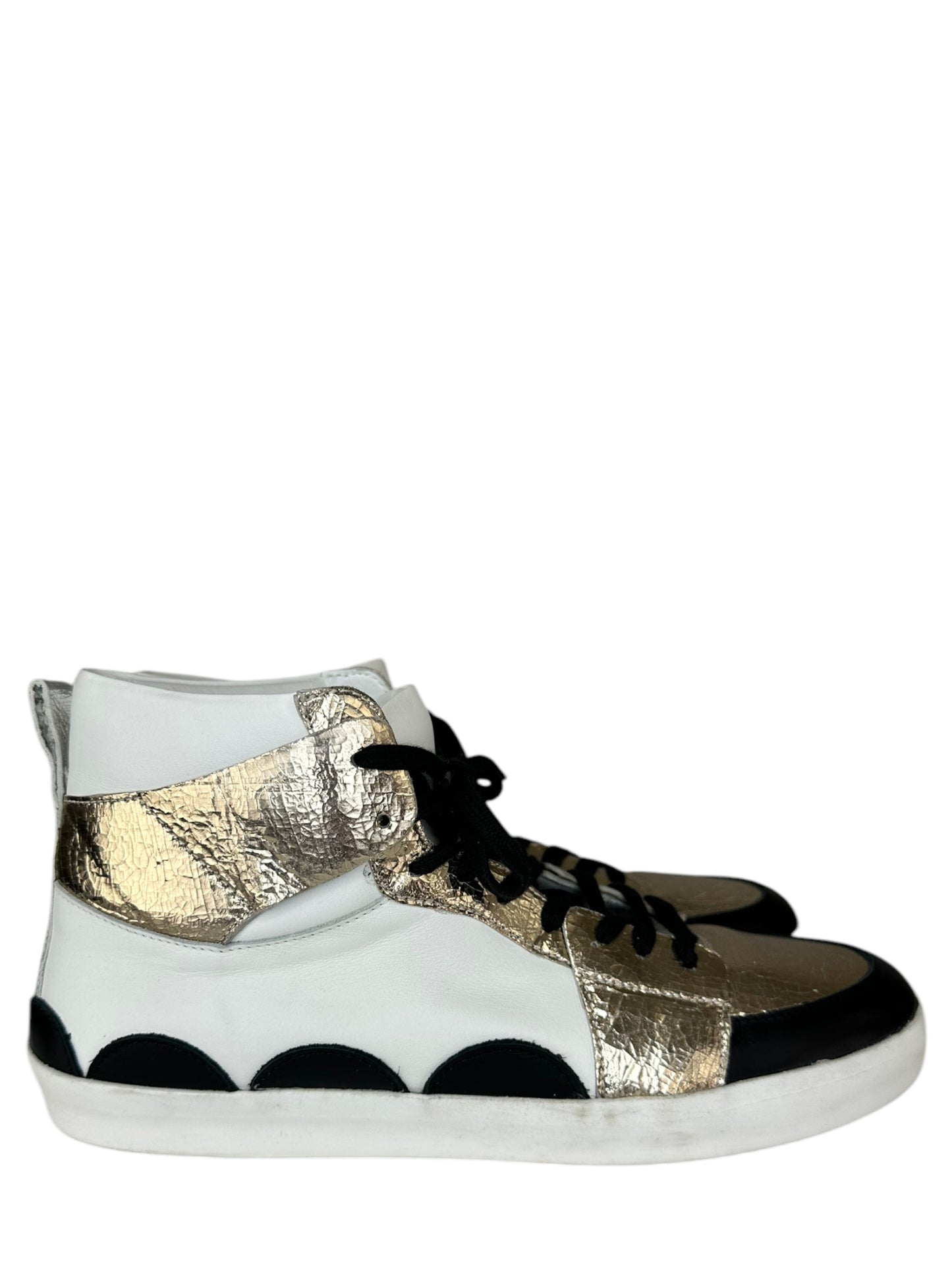 CYNTHIA ROWLEY Mixed Metallic High Top Sneaker Size 41